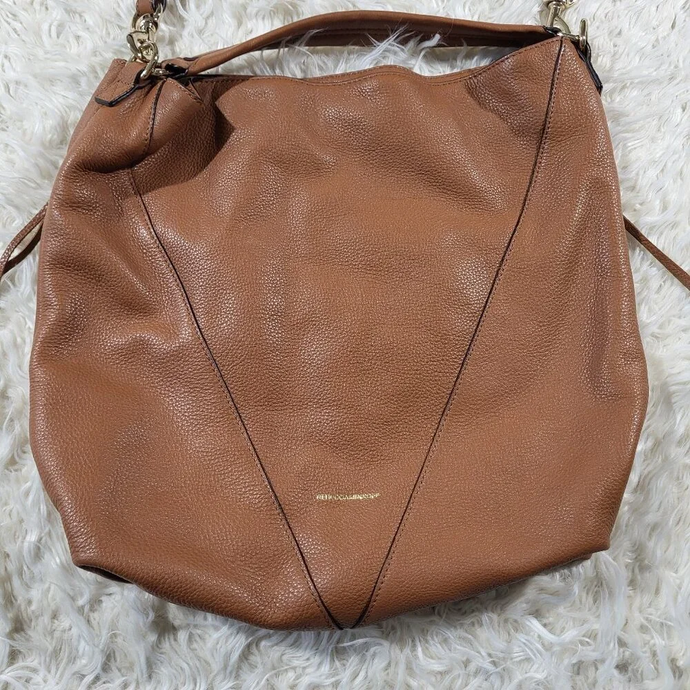 Rebecca Minkoff Brown Leather Moto Hobo Tassel Fringe Shoulder Bag